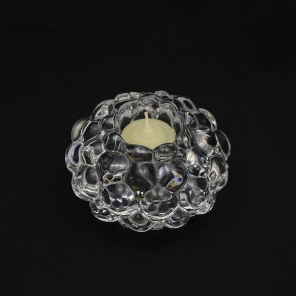 Orrefors Sweden Hallon Raspberry Crystal Votive Candle Holder - Picture 1 of 5